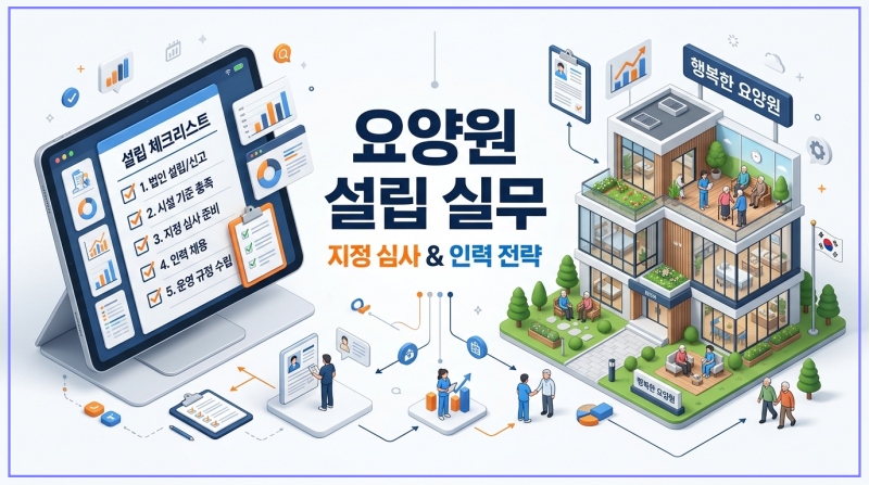 요양원 설립을 위한 인력 배치 기준표와 지자체 지정 심의 통과를 위한 사전 협의 전략 가이드 이미지