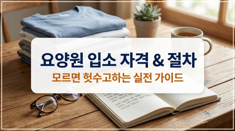 요양원 입소 자격(시설급여 변경 사유)과 건강진단서 항목, 건조기 사용이 가능한 의류 등 디테일한 요양원 입소 준비물 리스트 안내 이미지