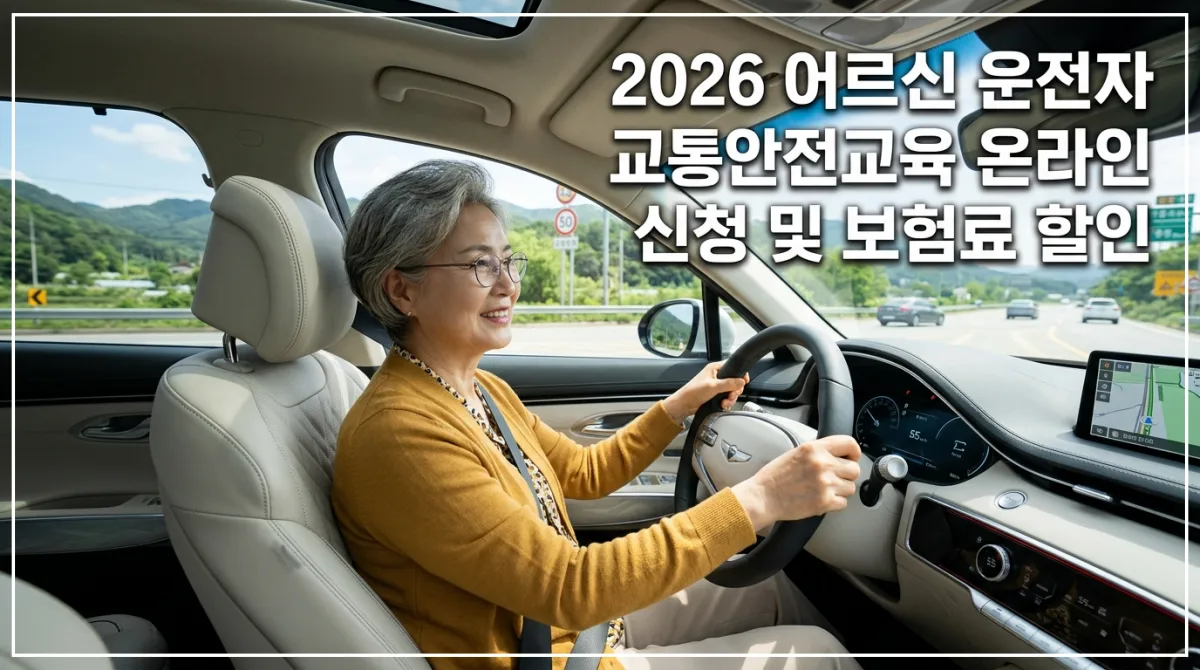 2026년 고령 운전자 교통안전교육 온라인 신청 및 자동차 보험료 환급 특약 안내