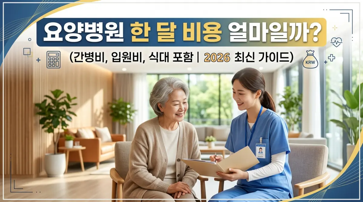 요양병원 한 달 비용 및 간병비 폭탄을 방지하기 위한 간호간병통합서비스 요양병원 비용 구조 안내 인포그래픽 썸네일