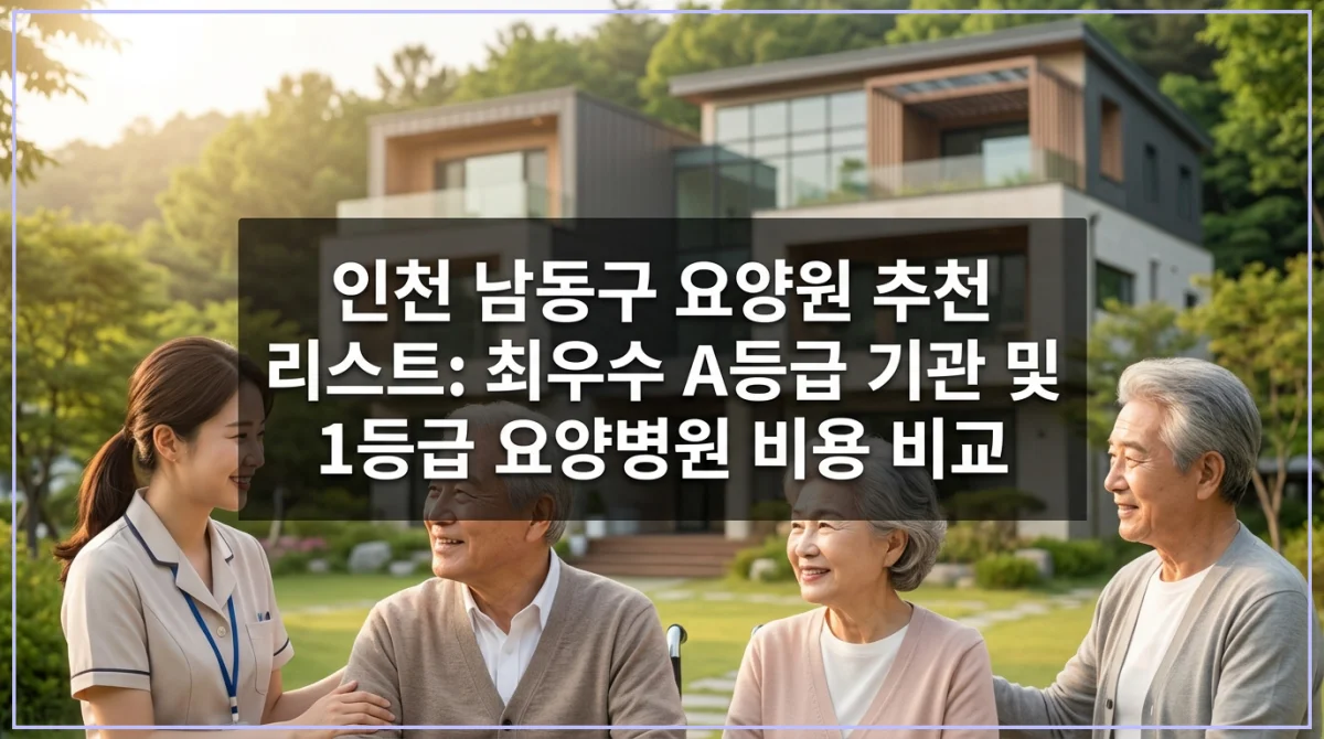 국민건강보험공단 최신 평가 등급 및 심평원 인증 1등급 기준 인천광역시 남동구 우수 요양원 및 요양병원 리스트 비교 이미지