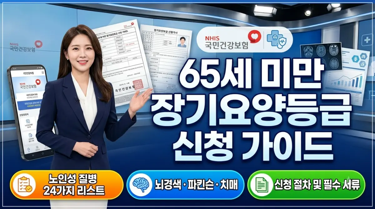 65세 미만 장기요양등급 신청 자격 및 노인성 질병 24가지 정리