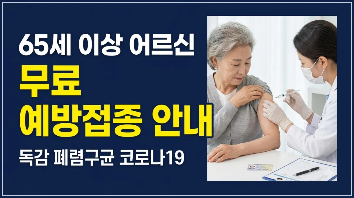 65세 이상 어르신 무료 예방접종 독감 폐렴구균 안내